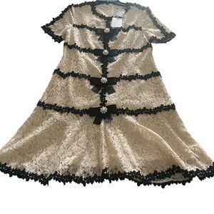 Estellina NY Lace Bow Embellished Dress NWT